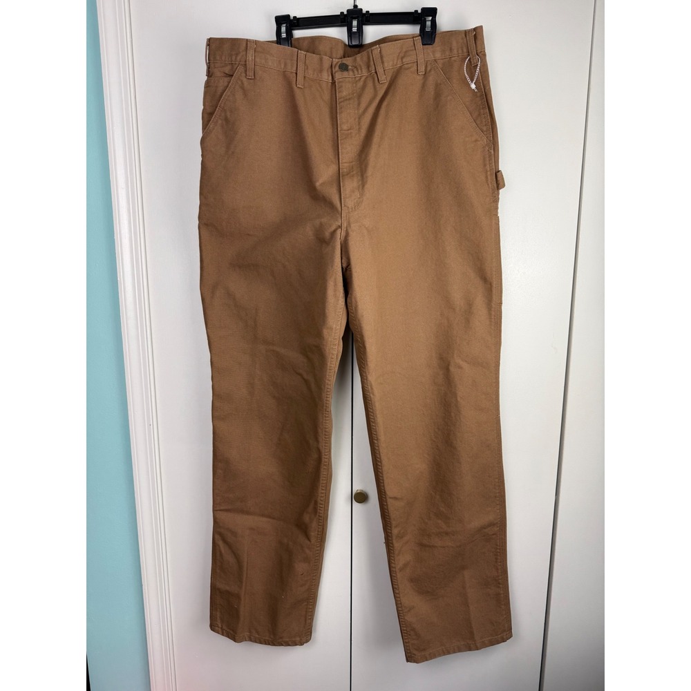 Carhartt B11 Loose Fit Washed Duck Utility Work Pants Brown 44x36 Big and Tall